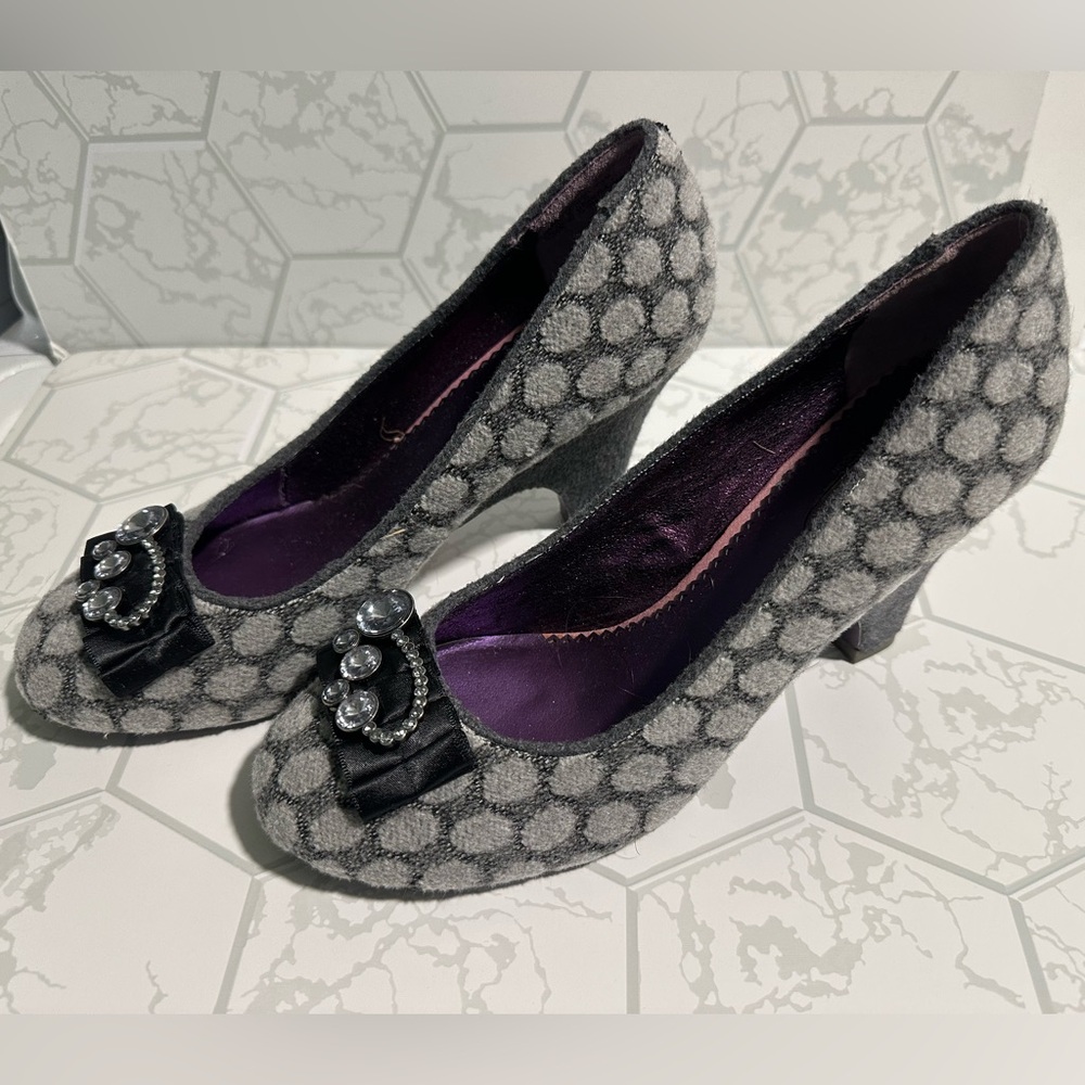 Poetic License Gray Heels with Jewel Embellishments - Picture 2 of 6